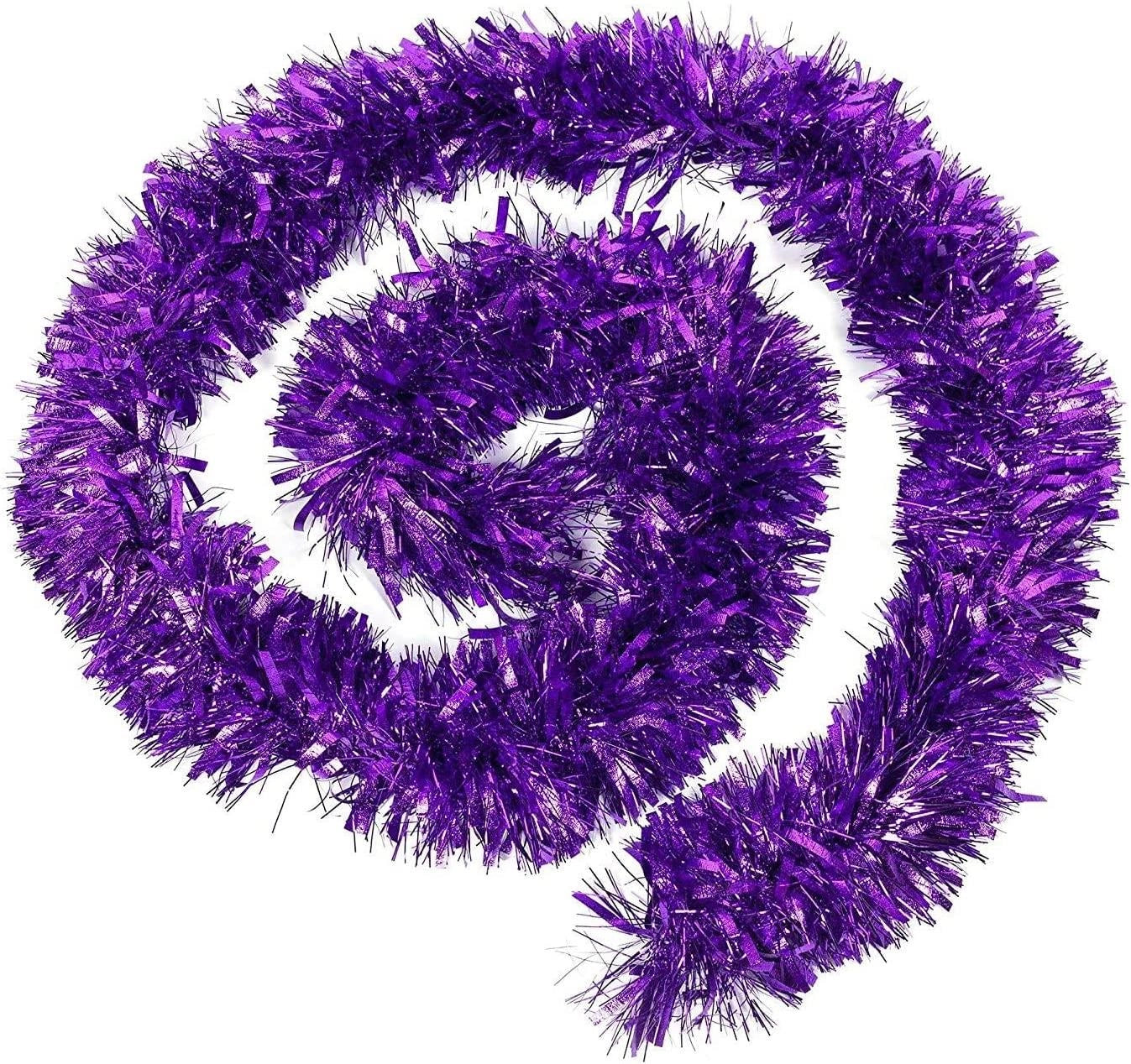 Purple Thick Chunky Luxury Christmas Tree Tinsel Garland Home Decoration 16pcs