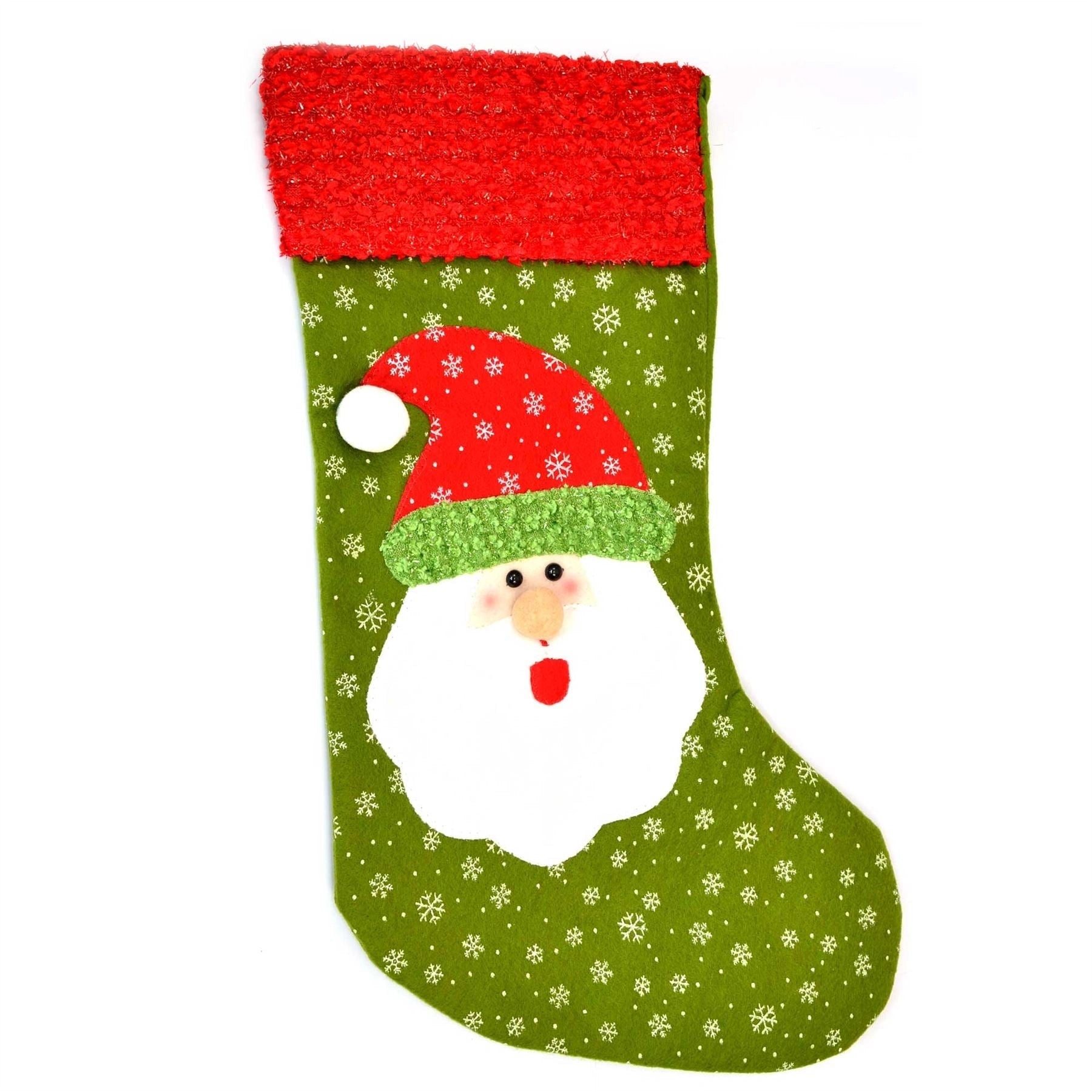 Xmas Santa Stocking Cotton Sock Medium Traditional Christmas Decorations Decor