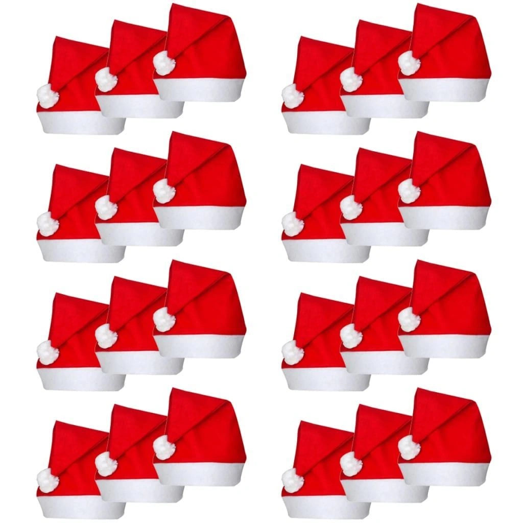 25Pcs Christmas Felt Santa Hat Budget Santa Costume Xmas Fancy Dress Fun Party