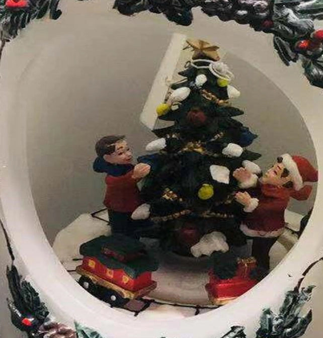 Musical LED Christmas Real Wax Candle Moving Figures Xmas Tree Home Decorations