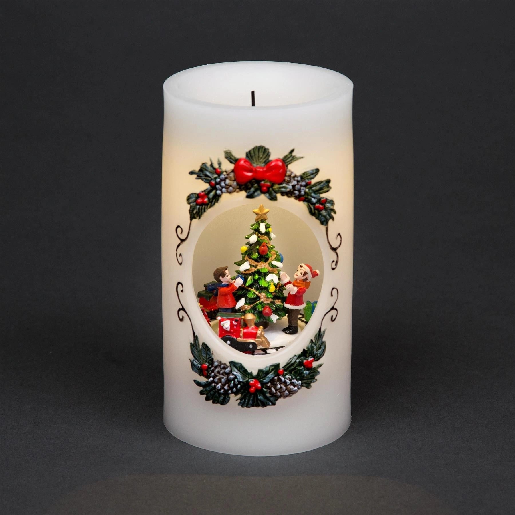 Musical Nativity Christmas Real Wax Candle With Moving Figures Xmas Decorations