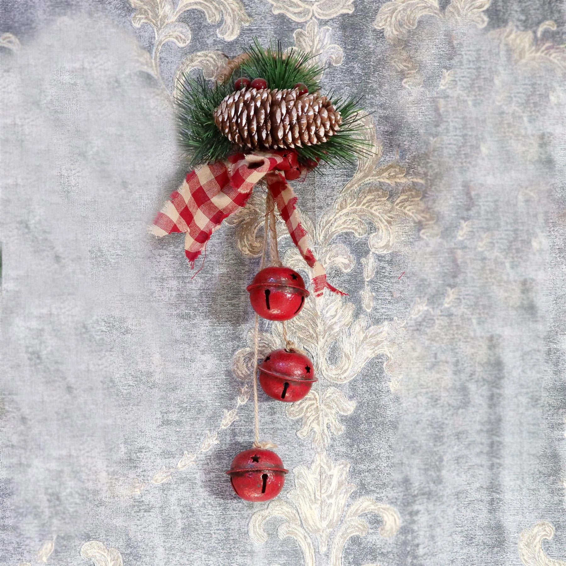 Christmas Home Decor Wall Door Hanging Decorative Red Bells Xmas Art & Craft