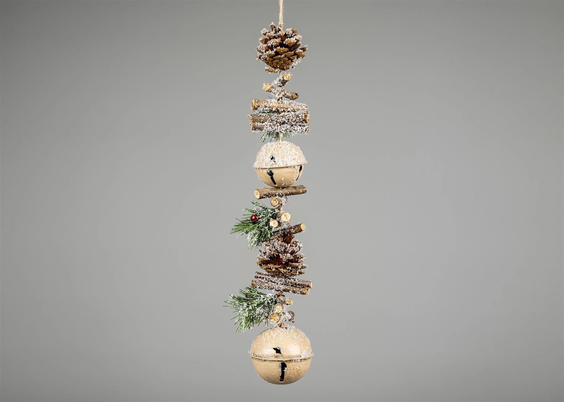 50Cm Garland Hanging Decoration With Cream Double Bells