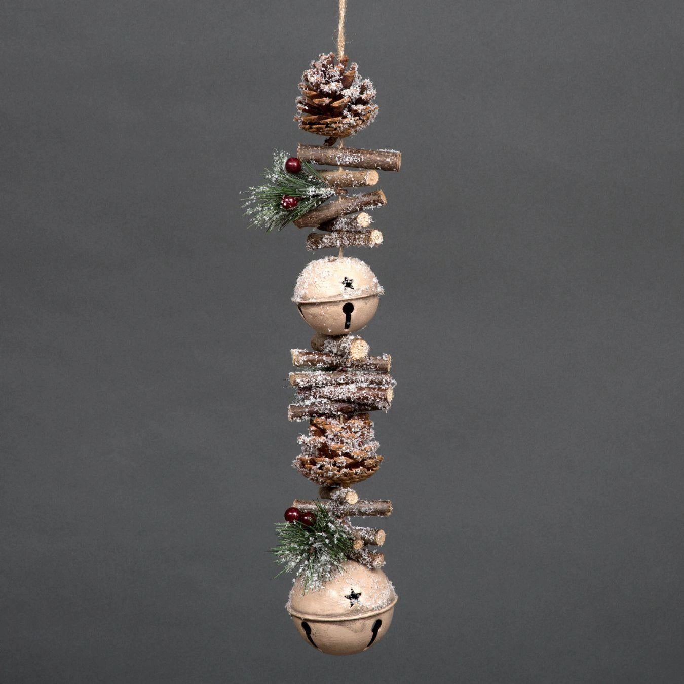 50Cm Garland Hanging Decoration With Cream Double Bells