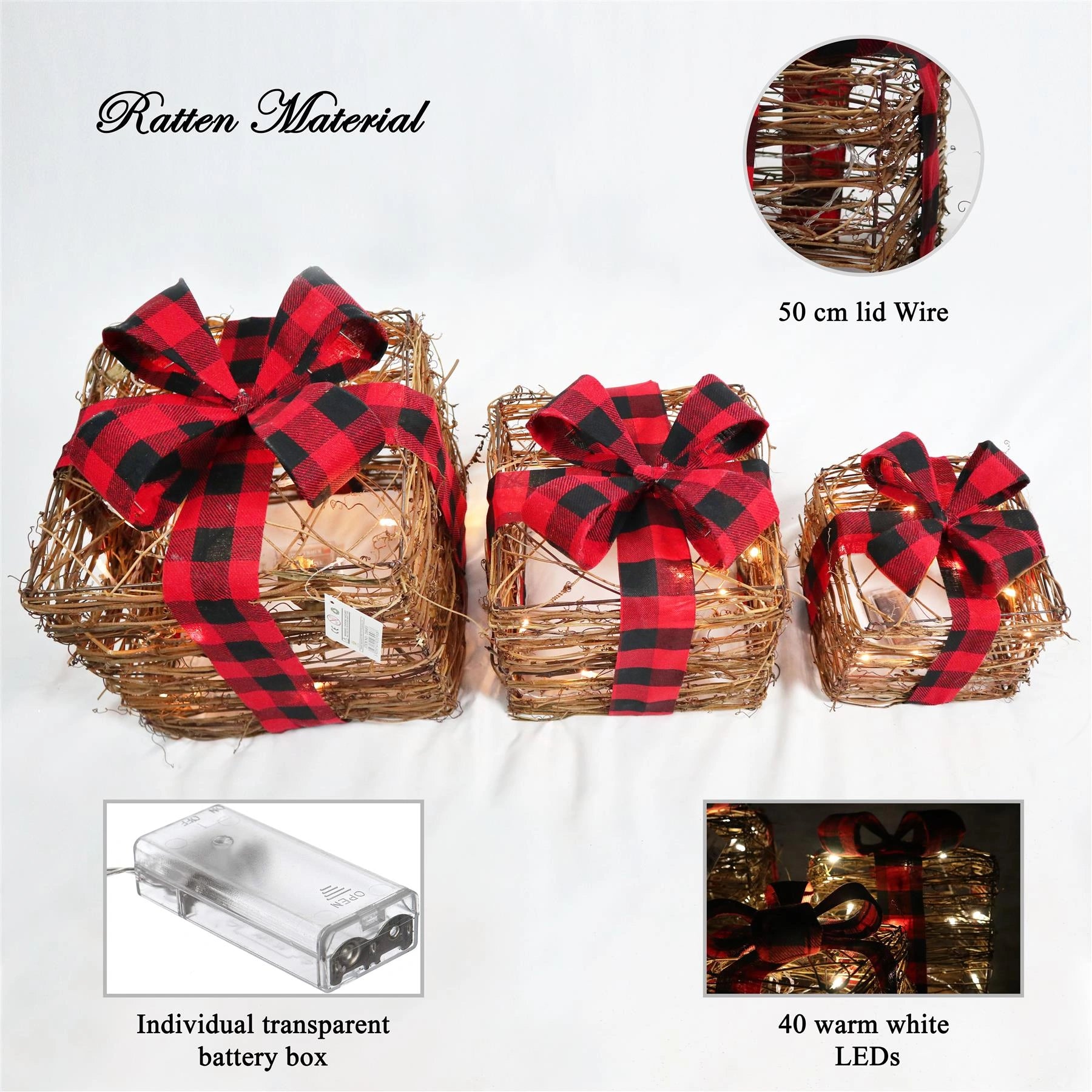Rattan Giftbox With 20Led