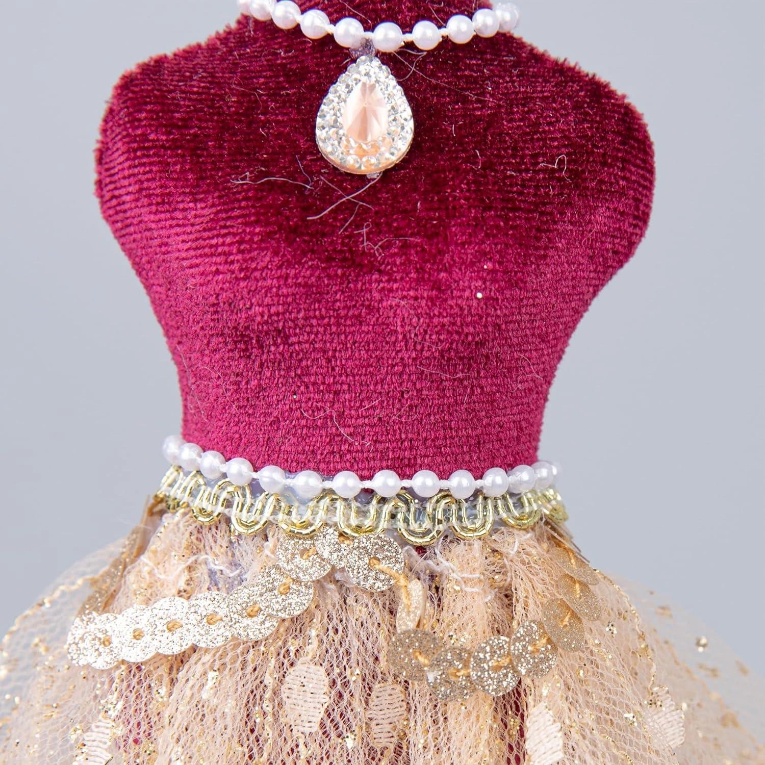 1X Christmas Hanging Ornament Tree Pendant Figure 15cm Gold Ballerina Xmas Decor