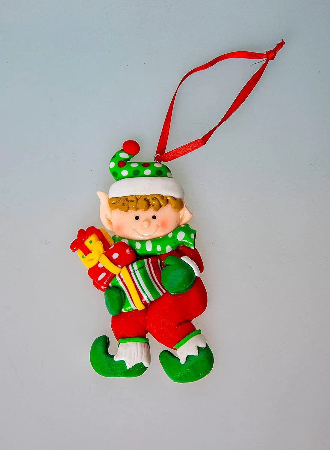Christmas Hanging Decoration 12Pcs Ceramic Candy Cane Elves
