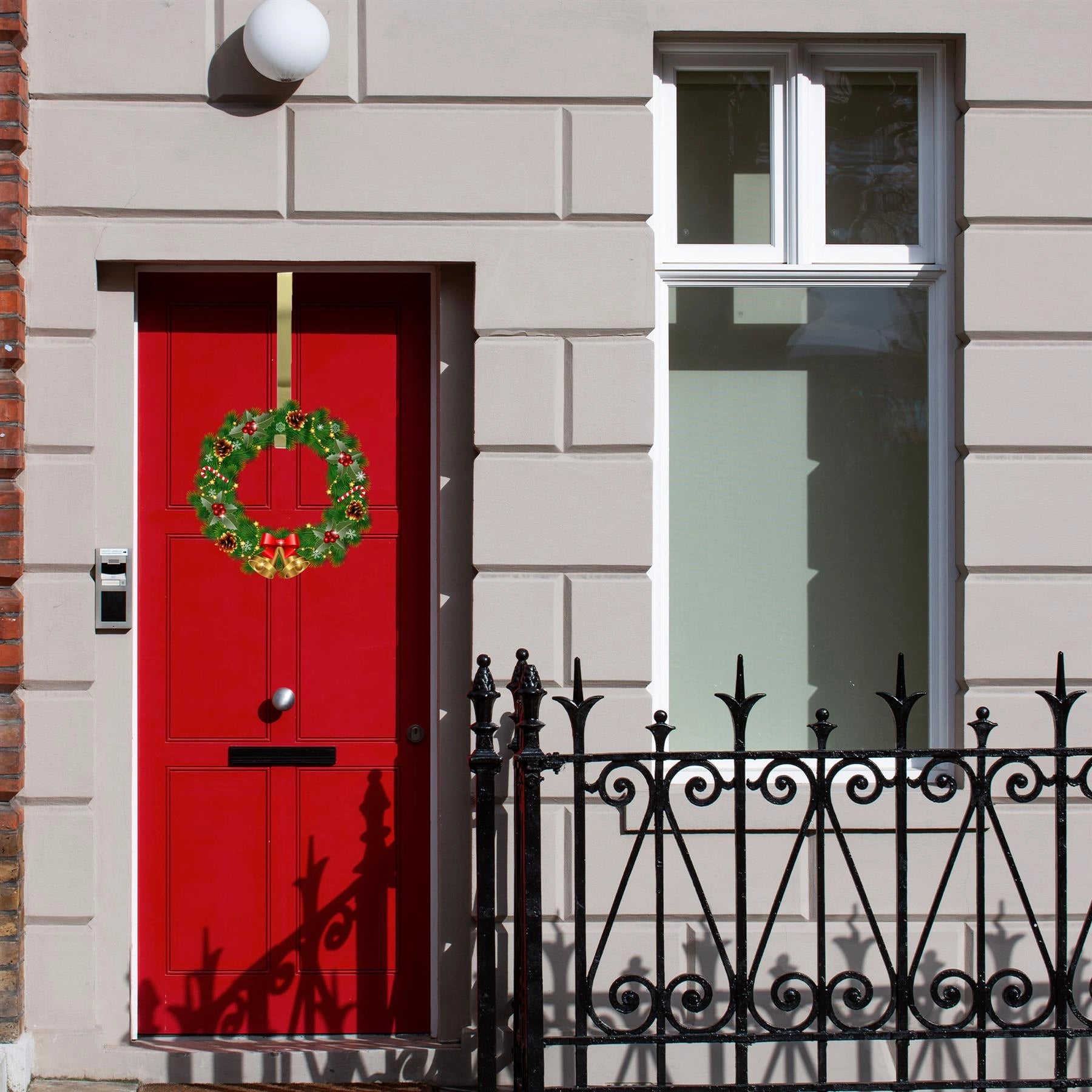 2X Christmas Wreath Hanger Door Hook Gold Metal Holder 30cm Xmas Hanging Decor