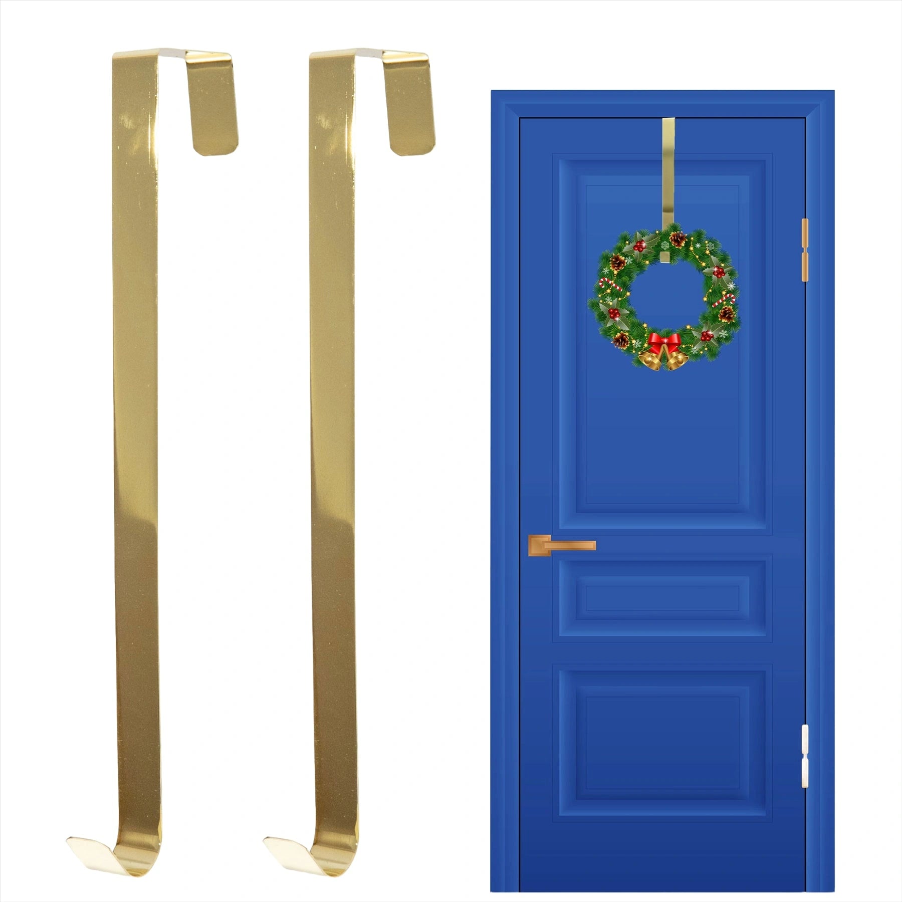 30Cm Metal Wreath Hanger Gold - 2Pcs