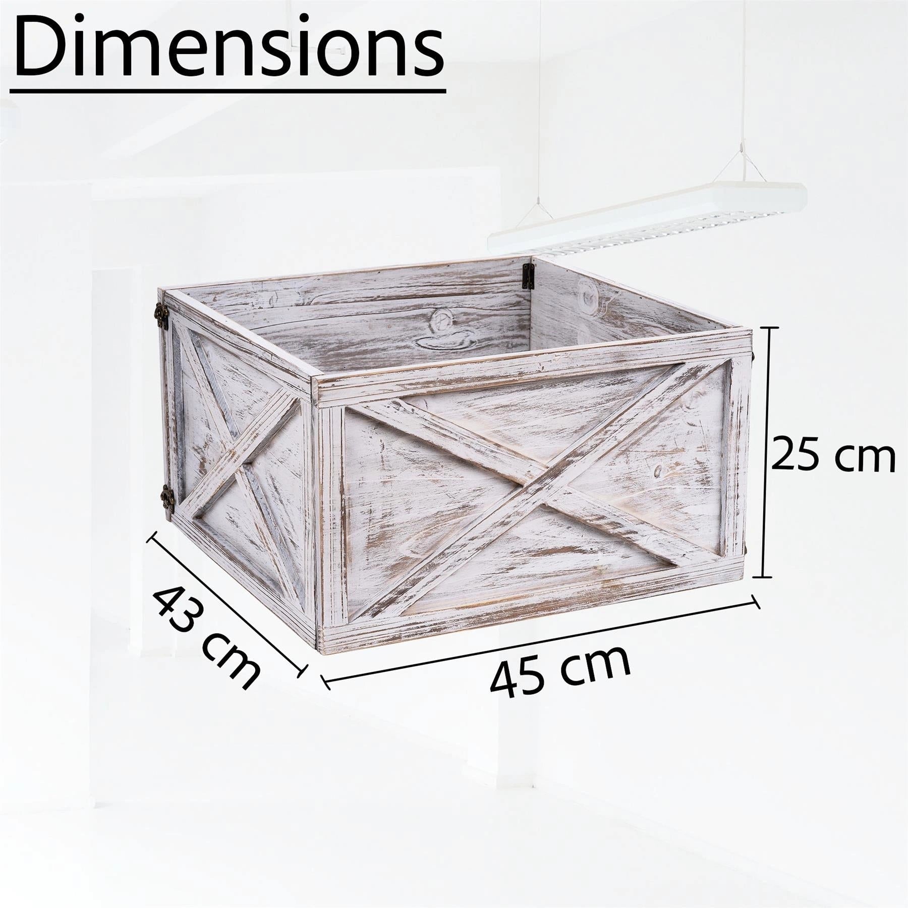 Christmas Tree Collar Foldable Wooden Box Stand Cover White Xmas Tree Decor 45cm