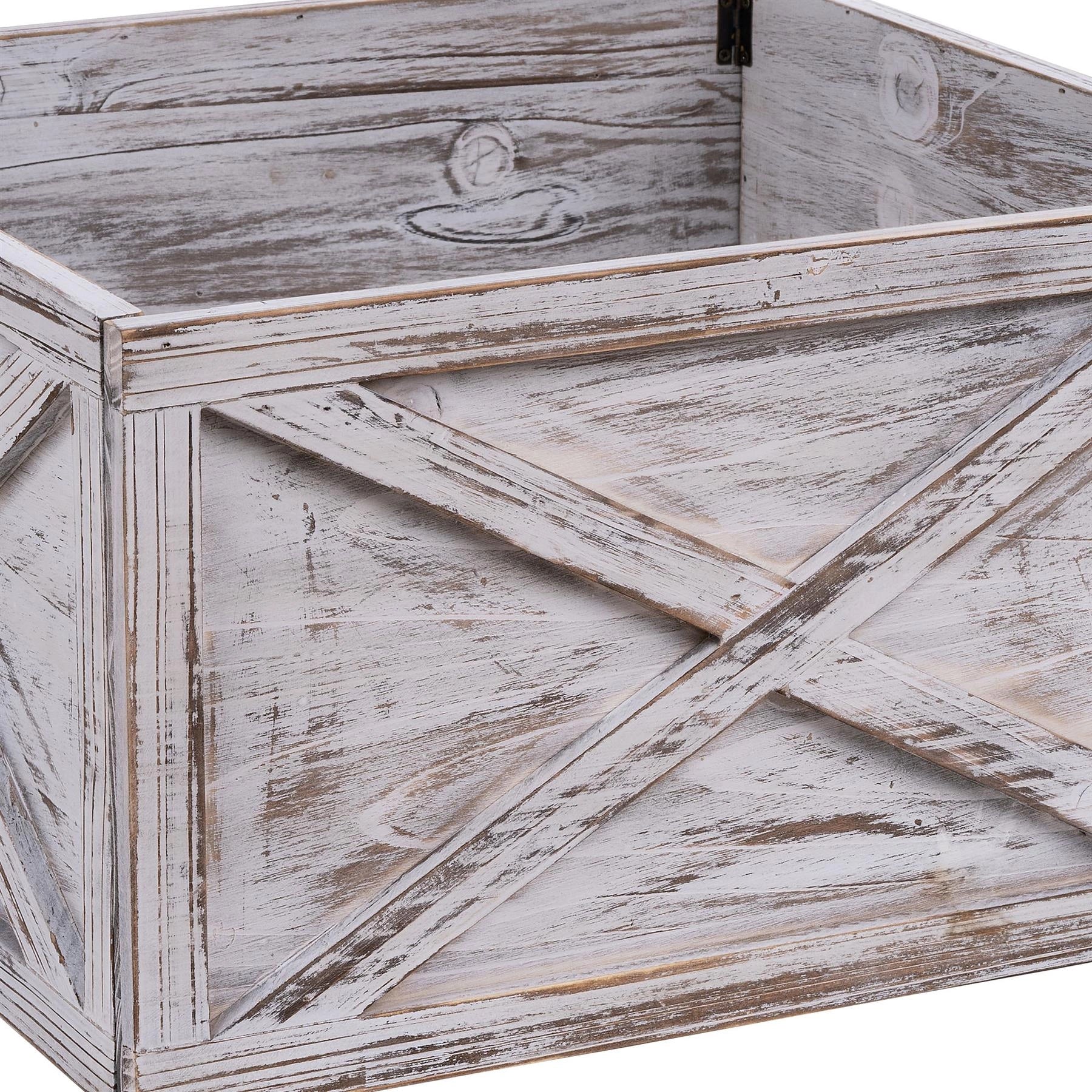 Christmas Tree Collar Foldable Wooden Box Stand Cover White Xmas Tree Decor 45cm