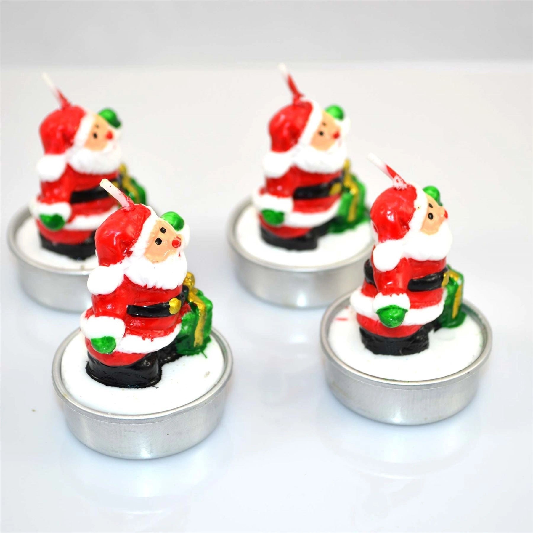 4 Novelty Christmas Decorations Santa Candles Xmas Home Window Decor Party Gifts