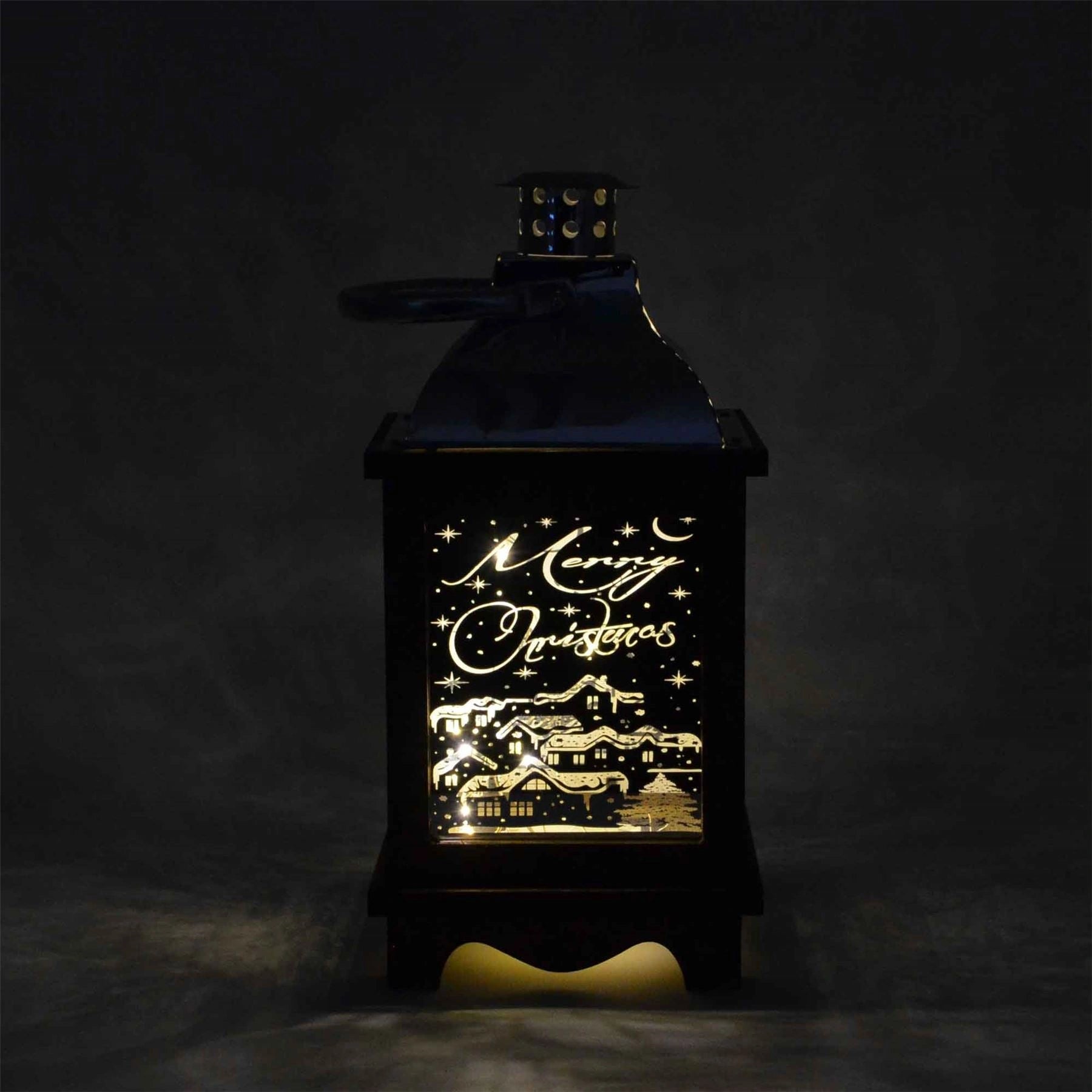 Christmas Lantern Wooden Warm White Light Xmas Party Decorations