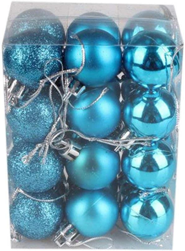 18X Christmas Baubles Tree Ornament Teal Blue Balls Xmas Hanging Decoration 60mm