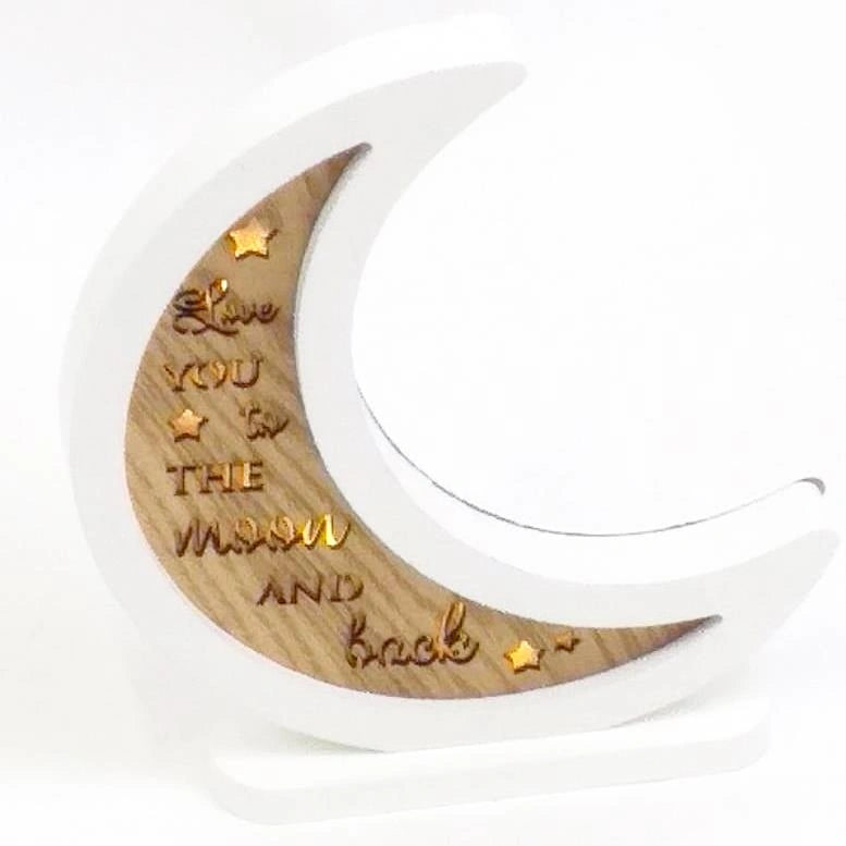 Led Light Up Christmas Frame Moon Shape Room Wall Decoration