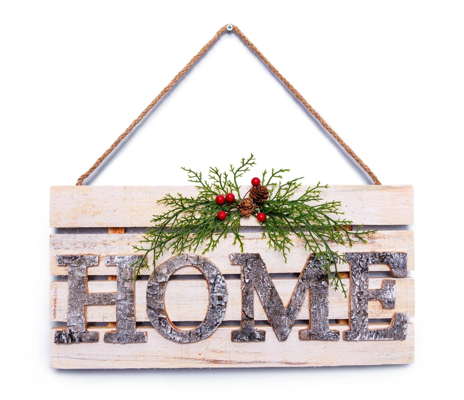 HOME Wooden Frame Christmas Hanging Ornament Wall Plaque Festive Home Door Decor