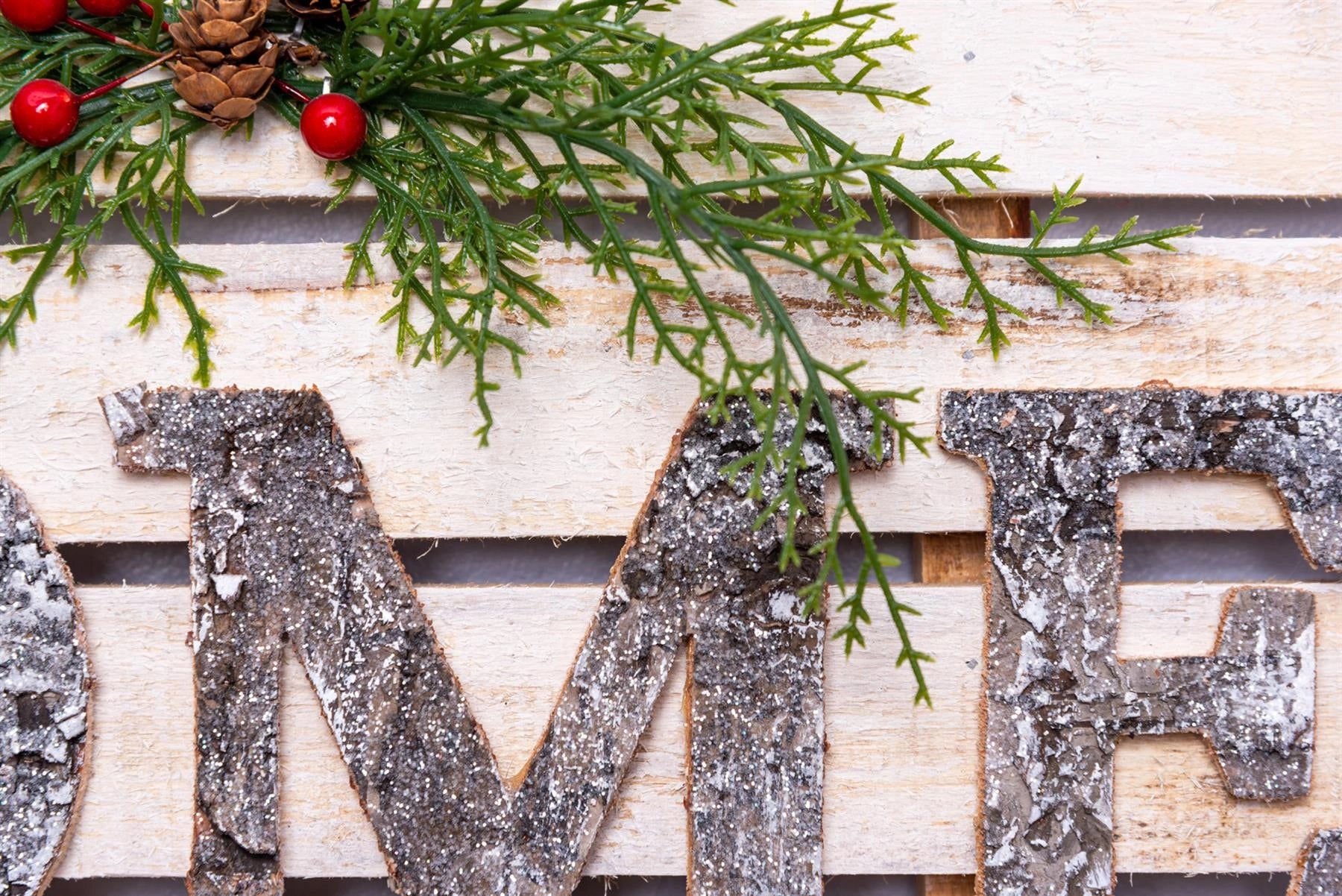 HOME Wooden Frame Christmas Hanging Ornament Wall Plaque Festive Home Door Decor