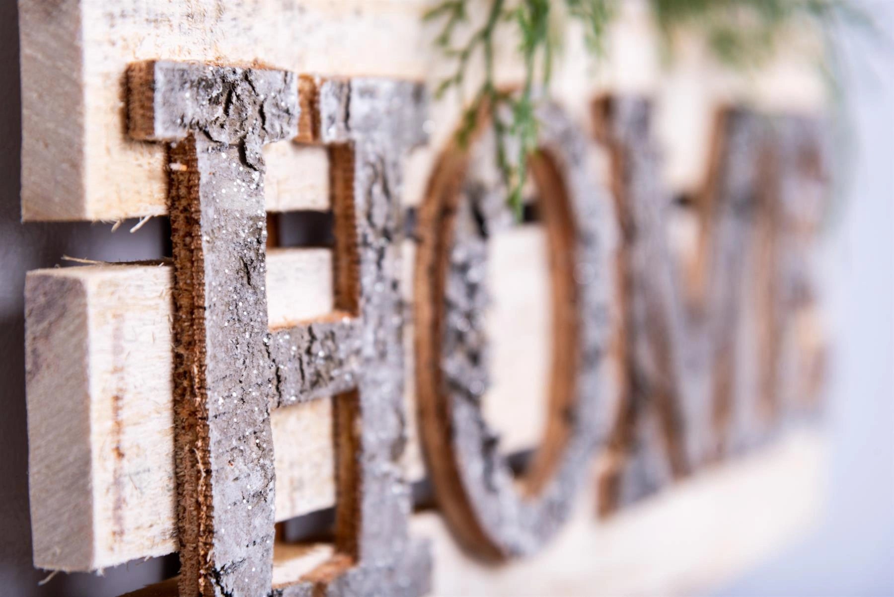 HOME Wooden Frame Christmas Hanging Ornament Wall Plaque Festive Home Door Decor