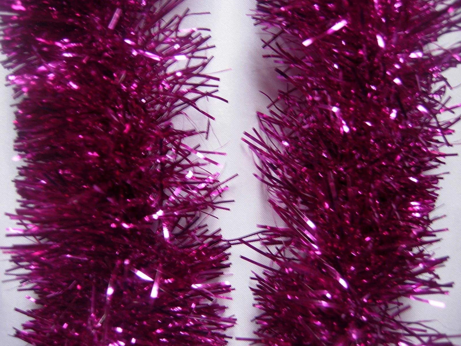 48pcs Hot Pink Thick Chunky Luxury Christmas Tree Tinsel Garland Decoration Xmas
