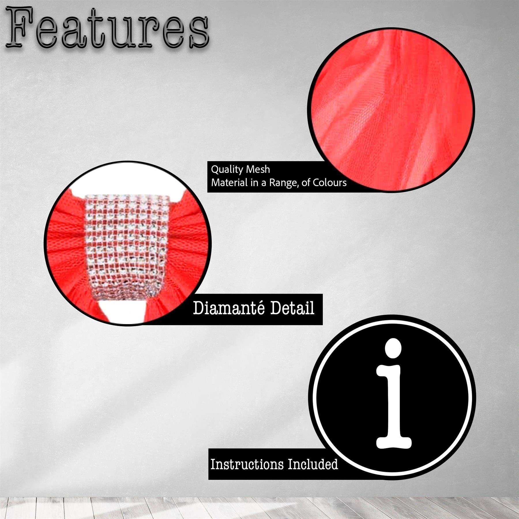 Giant Christmas Bow Red Organza Front Door Wedding Festive Xmas Home Decor 7.5m