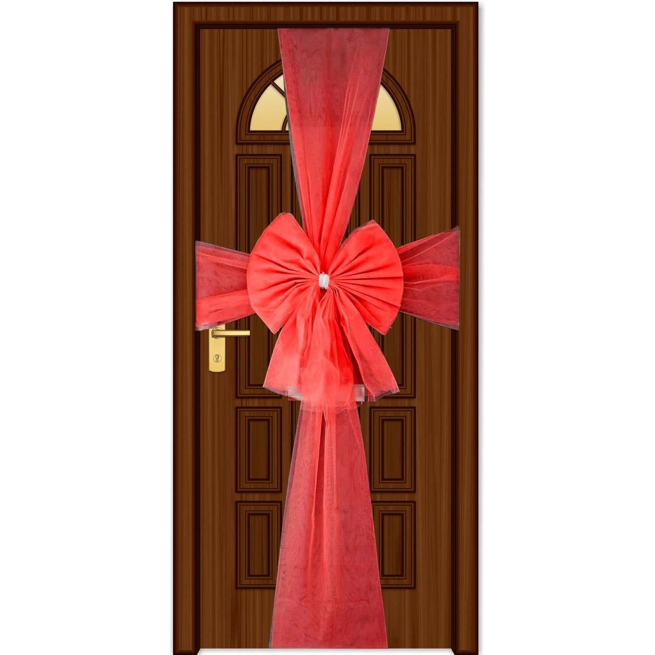 Giant Christmas Bow Red Organza Front Door Wedding Festive Xmas Home Decor 7.5m