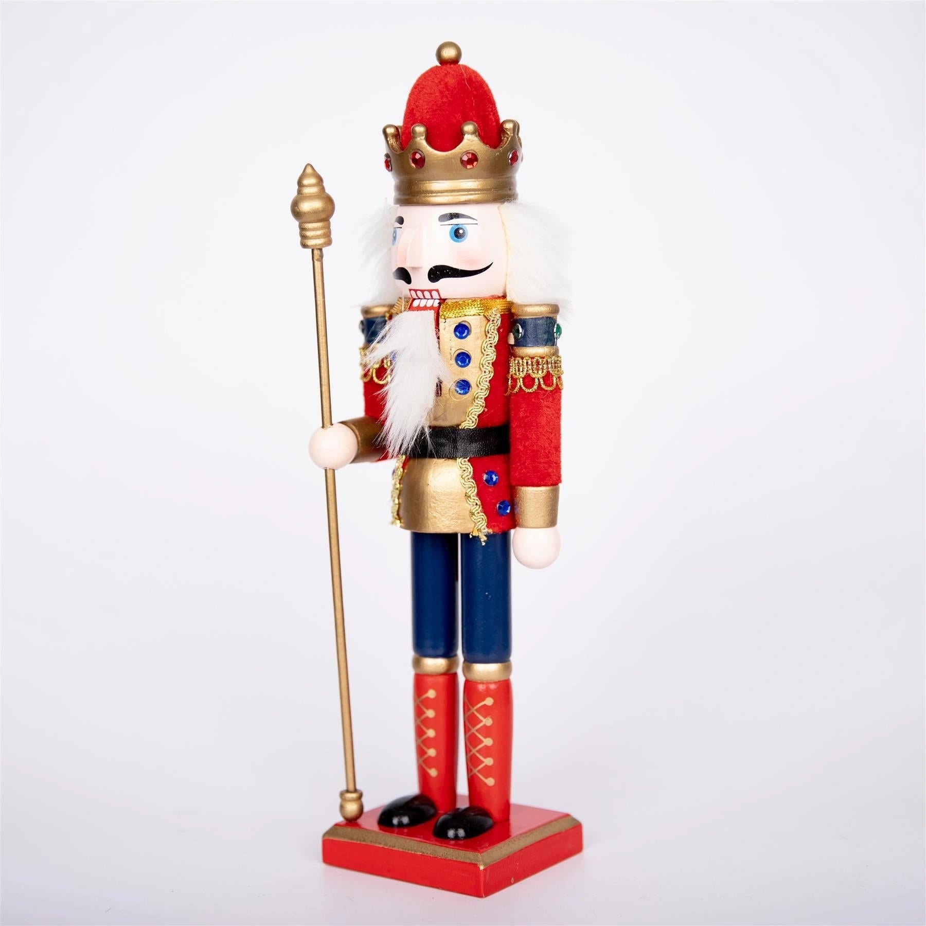 Christmas Nutcrackers Decoration Wooden 30cm Figures Xmas Ornament 3Pcs Set