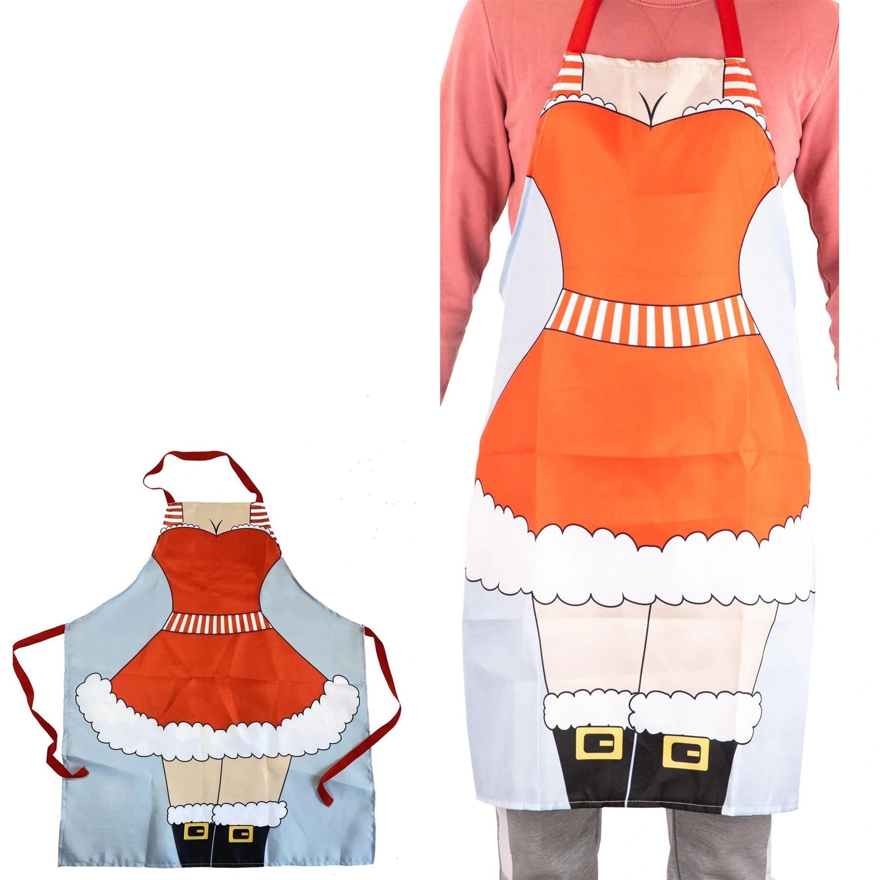 Kitchen Apron Santa Lady Theme Funny Christmas baking Novelty Accessory 70x85cm