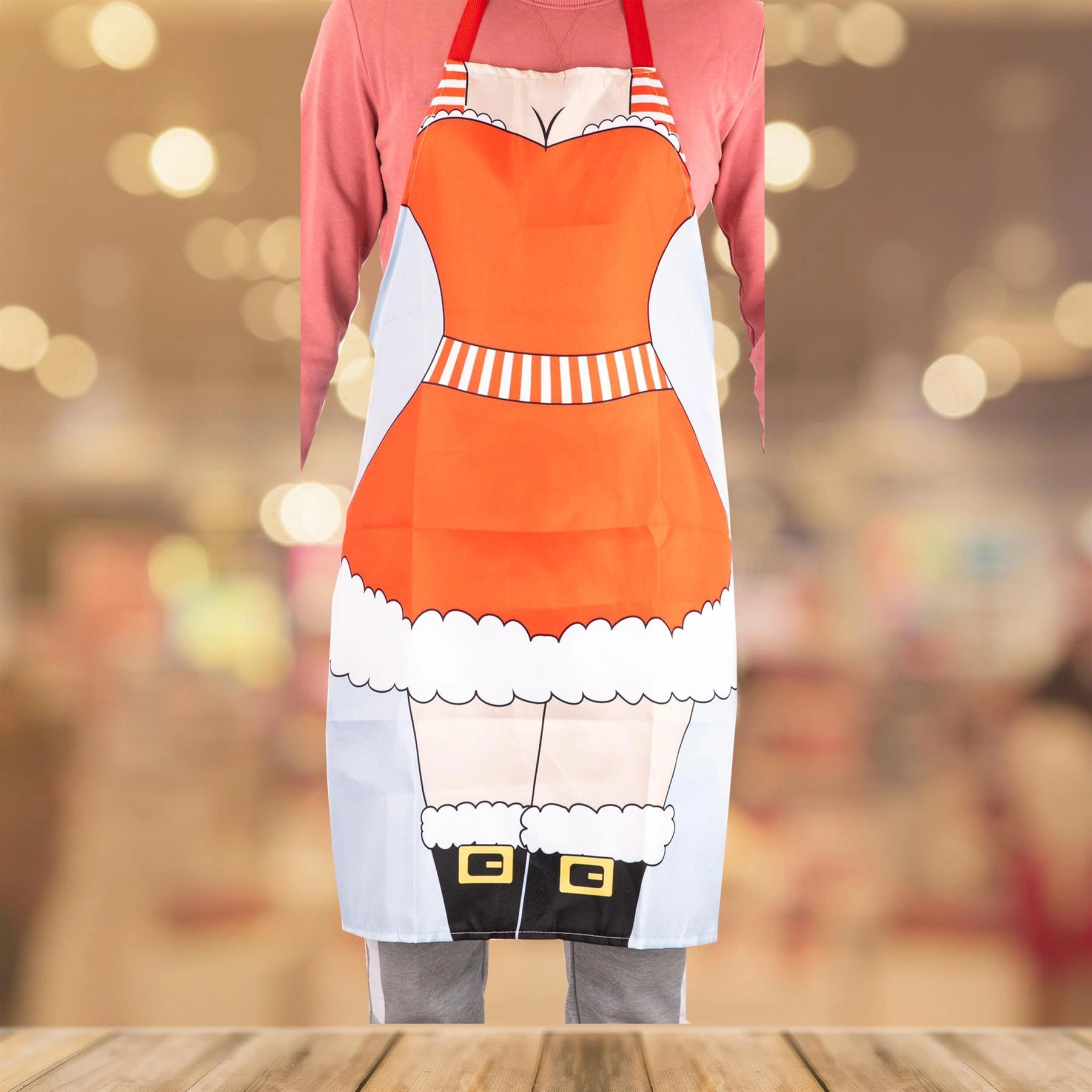 Kitchen Apron Santa Lady Theme Funny Christmas baking Novelty Accessory 70x85cm