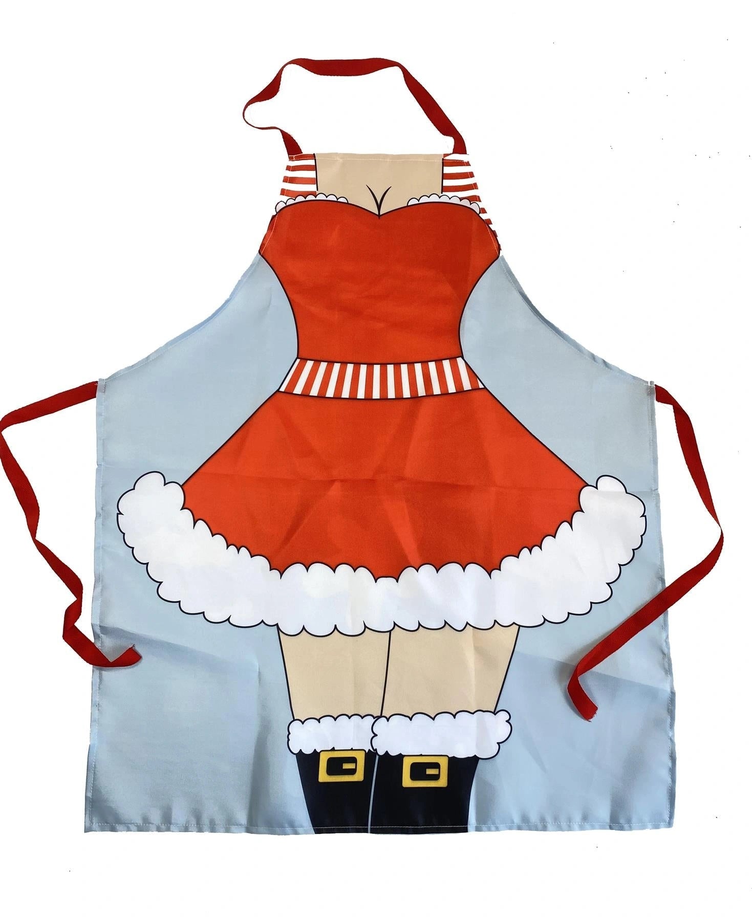 Kitchen Apron Santa Lady Theme Funny Christmas baking Novelty Accessory 70x85cm