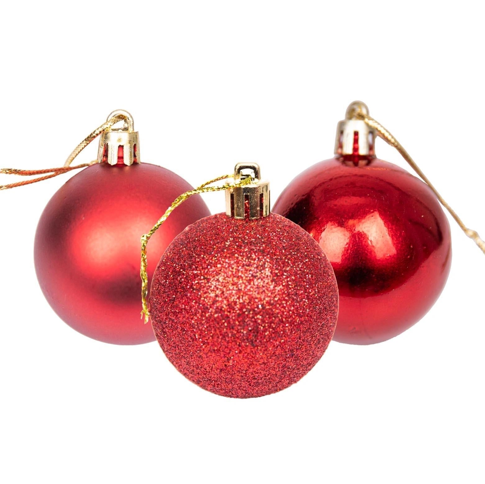 Baubles Dark Red 5Cm-9Pcs Set -Pvc