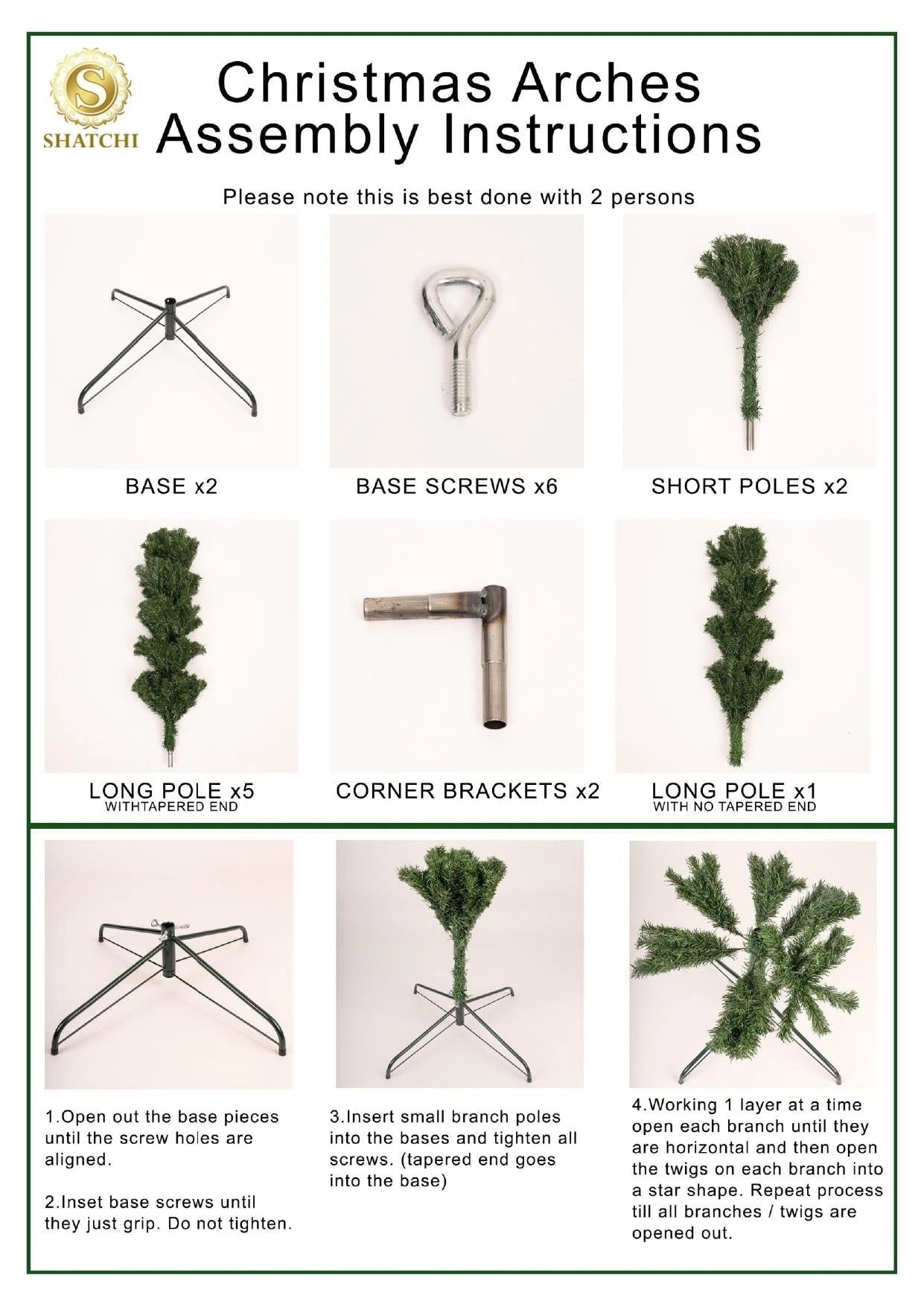 Green Christmas Tree Arch Pre Lit Door Decoration Outdoor Xmas Tree Garland 2.4M