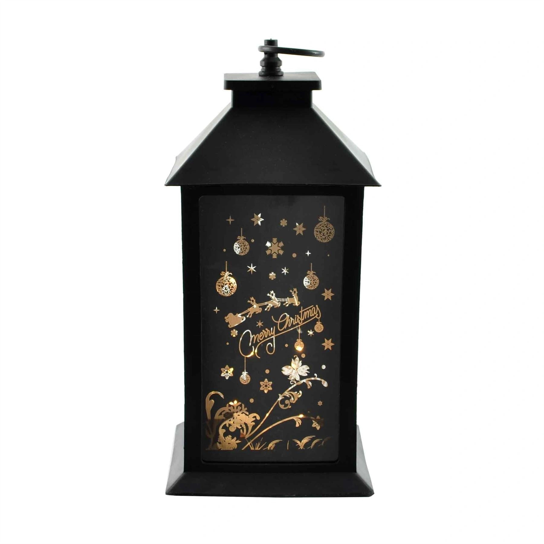 Christmas LED Lights Lantern Plastic Indoor Theme Xmas Party Decorations Black