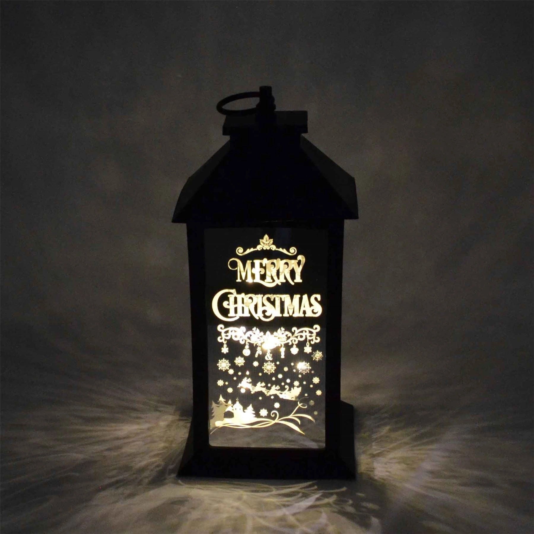 Christmas LED Lights Lantern Plastic Indoor Theme Xmas Party Decorations Black
