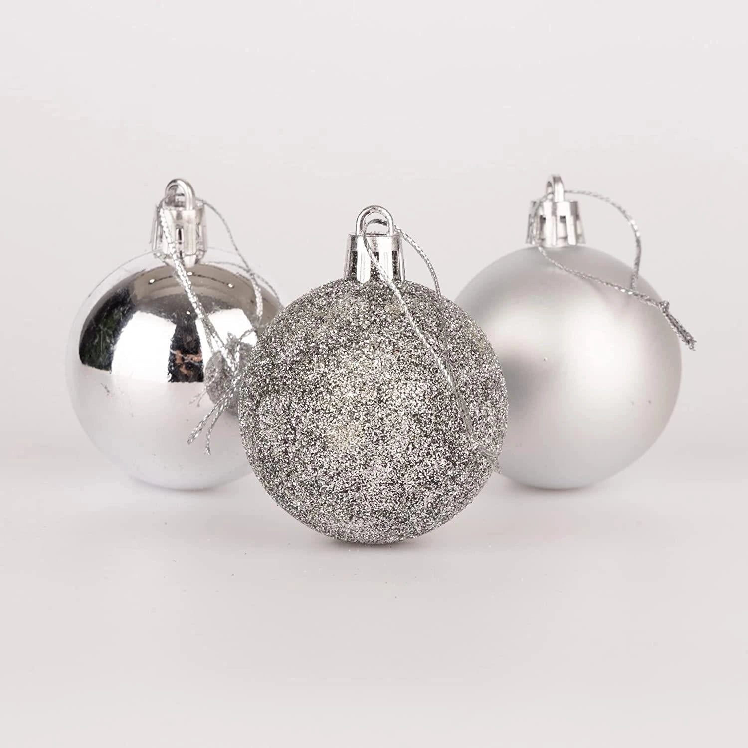 Baubles Silver 5Cm-18Pcs Set -Pvc