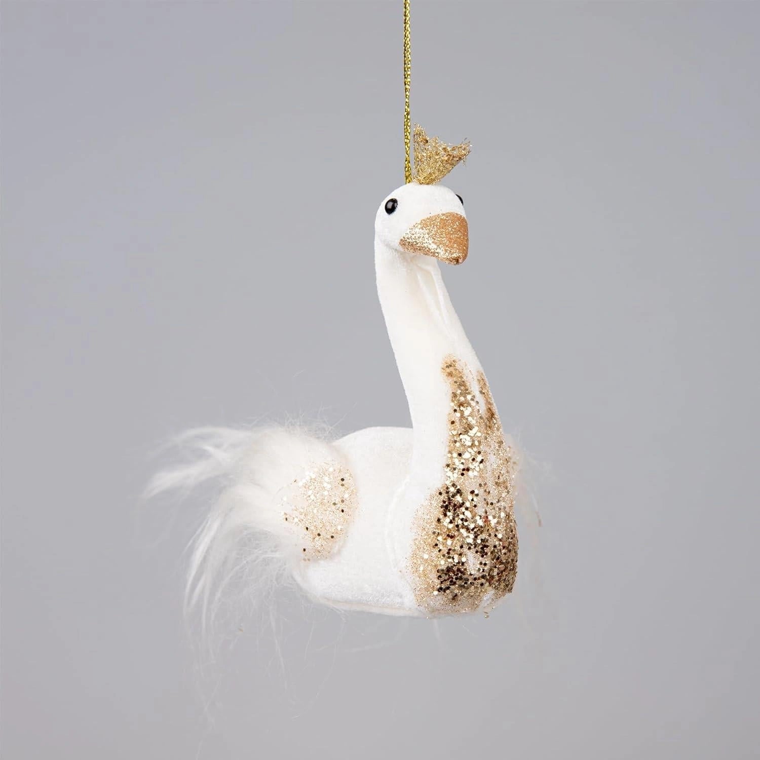1X Christmas Hanging Ornaments Tree Pendants White Swan 12X13cm Xmas Decoration