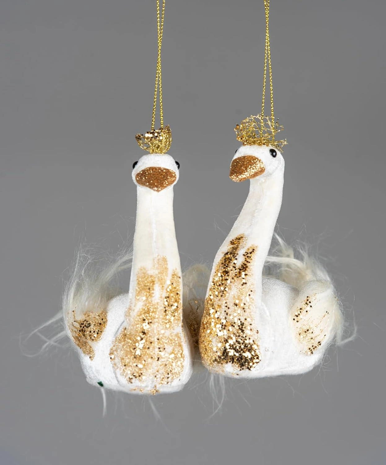1X Christmas Hanging Ornaments Tree Pendants White Swan 12X13cm Xmas Decoration