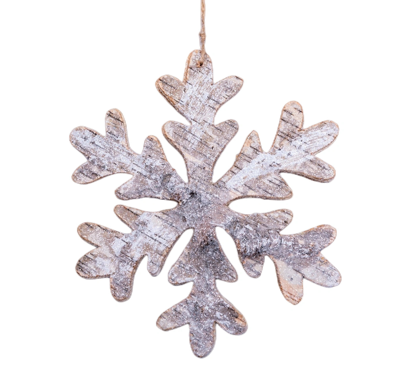 20Cm Snowflake Shape Birch Bark Wooden Christmas Wall Hanging Decoration