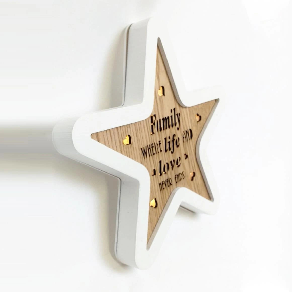 Led Light Up Christmas Frame Star Shape Room Wall Decoration