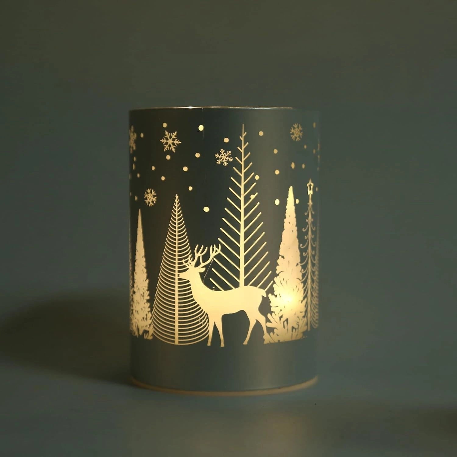 17Cm Christmas Decorated Vase Led Silver Glass Vase / Forest