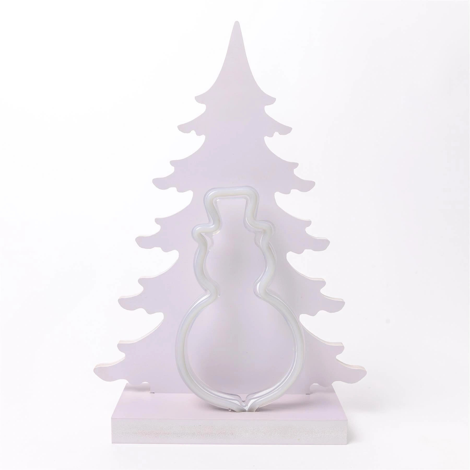 40cm Snowman Silhouette Light Battery Operated Lamp Tree Xmas Home Decorations