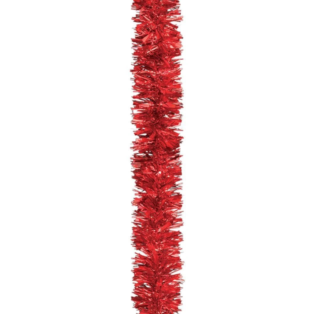 16 Red Luxury Deluxe Chunky Christmas Tinsel Garland Tree Decoration 2M Long