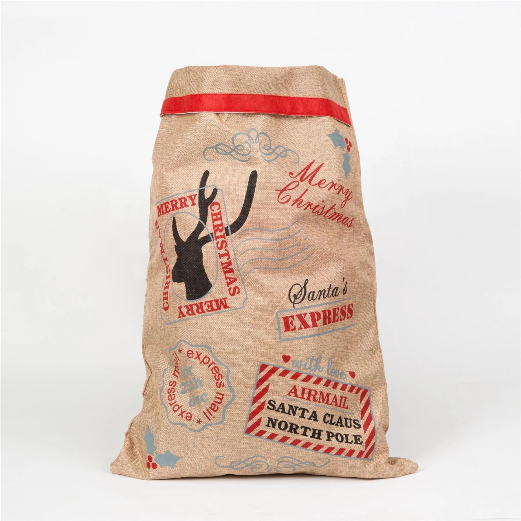 5 Pcs Large Brown Santa Christmas Sack Stocking Xmas Present Gifts Bags 70X50Cm
