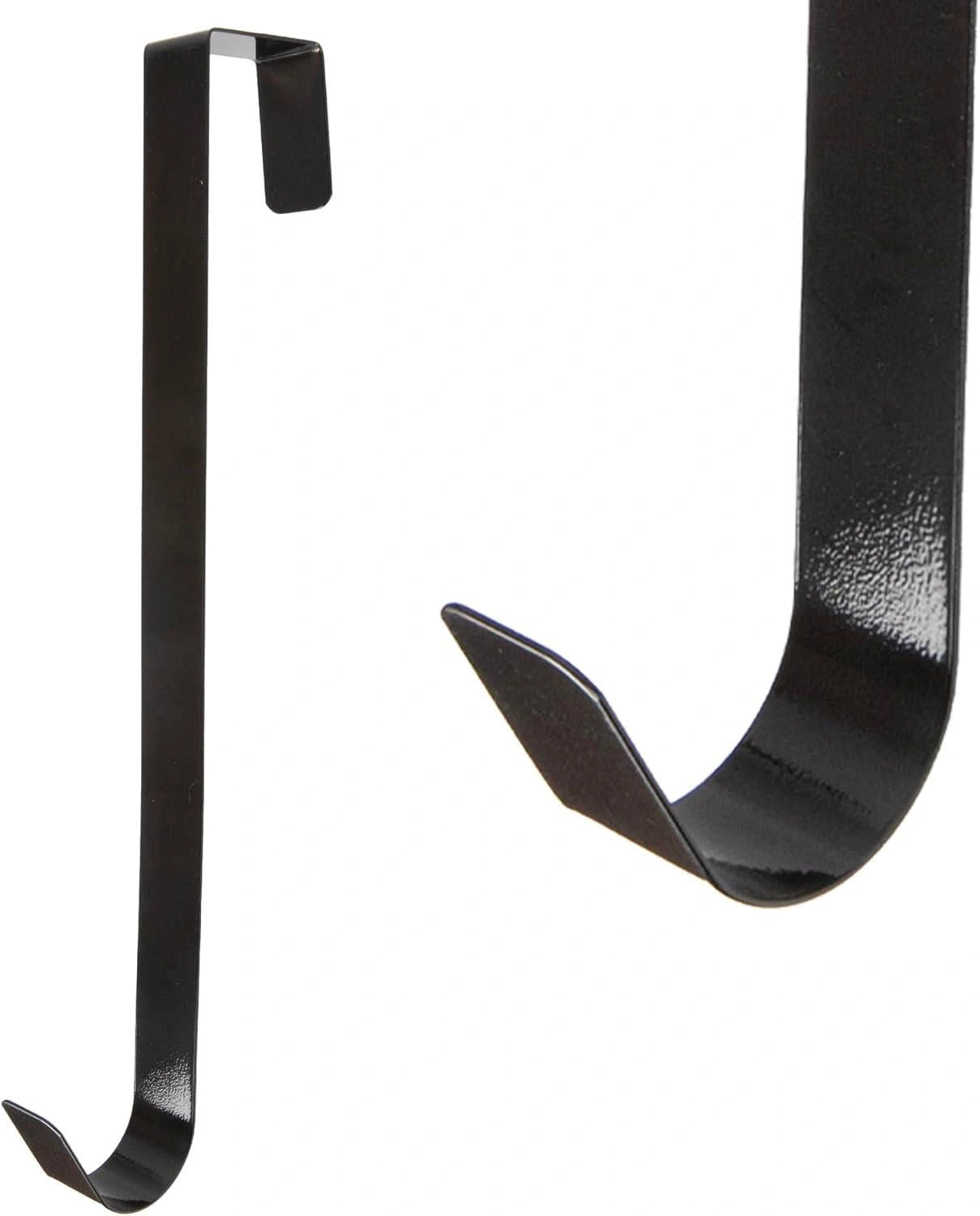 2X Christmas Wreath Hanger Door Hook Black Metal Holder 38cm Xmas Hanging Decor