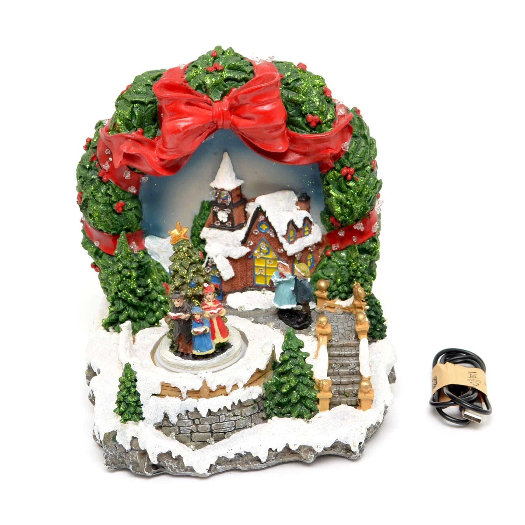 Christmas LED Musical Light Up Ornament Nativity Set Xmas Home Decorations