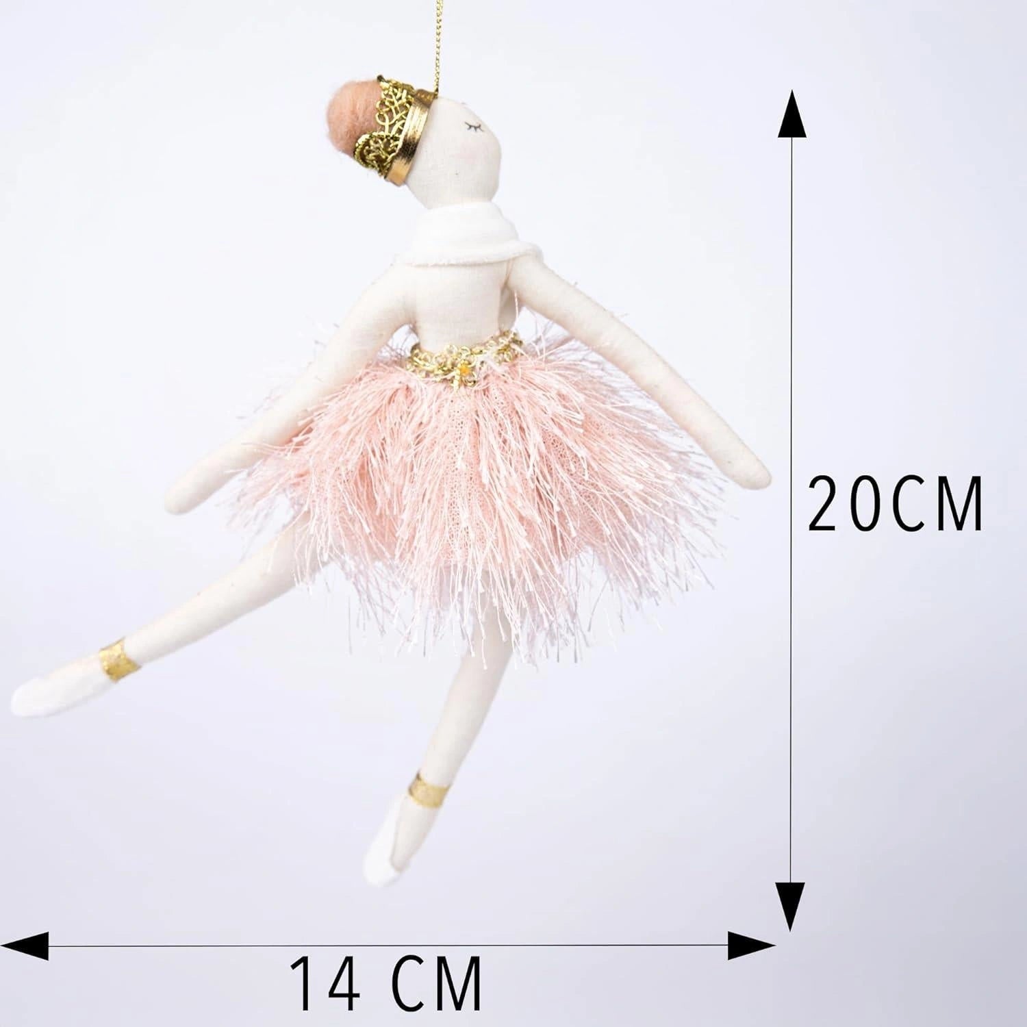 1X Christmas Hanging Ornament Tree Pendant Figure 20cm Pink Ballerina Xmas Decor