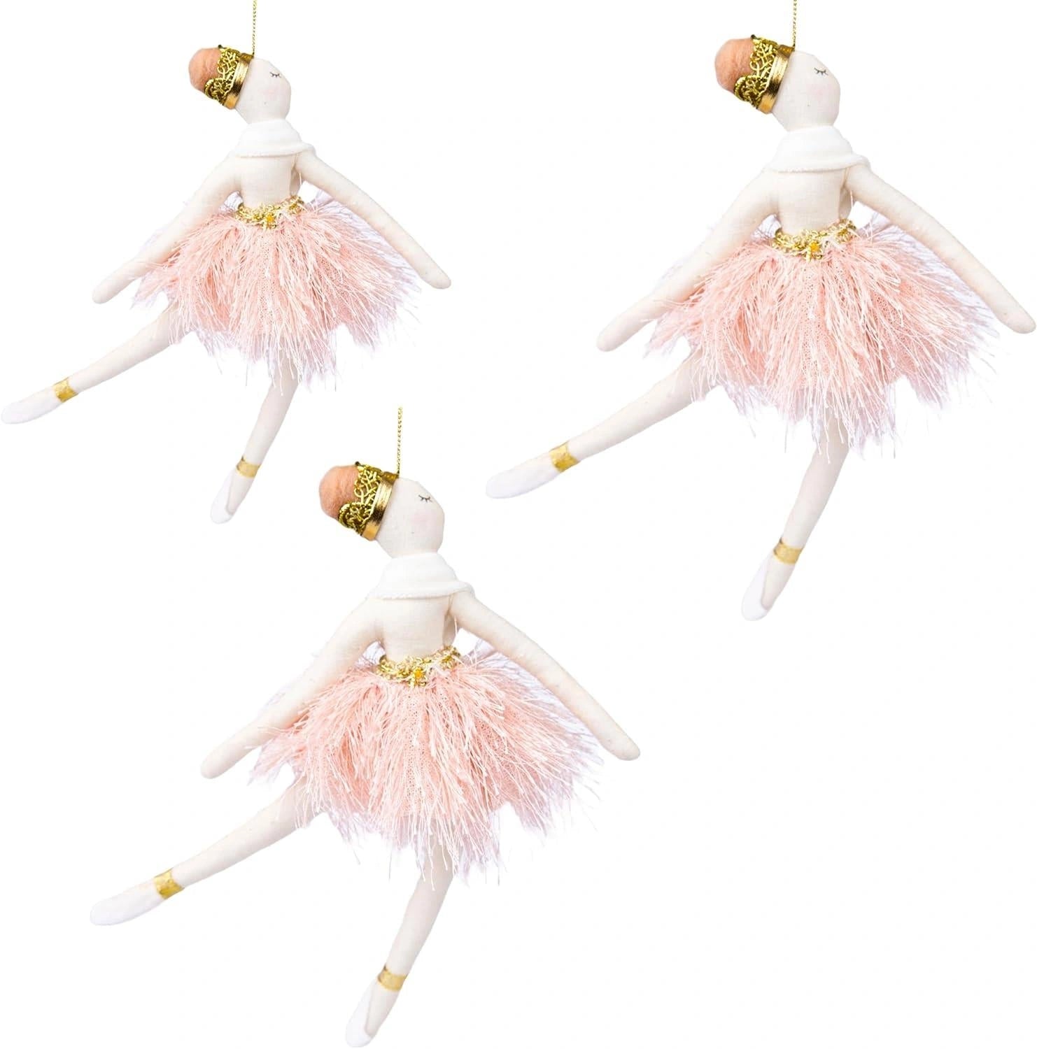 1X Christmas Hanging Ornament Tree Pendant Figure 20cm Pink Ballerina Xmas Decor