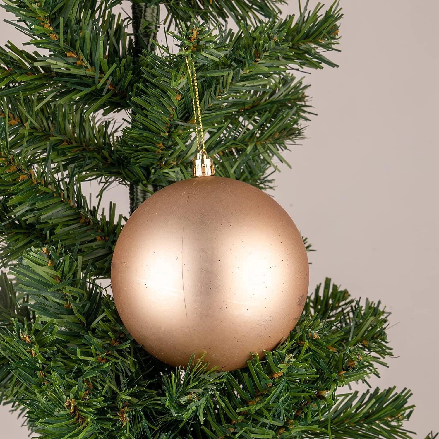 6X Christmas Baubles Tree Ornament Champagne Gold Balls Hanging Decoration 10cm