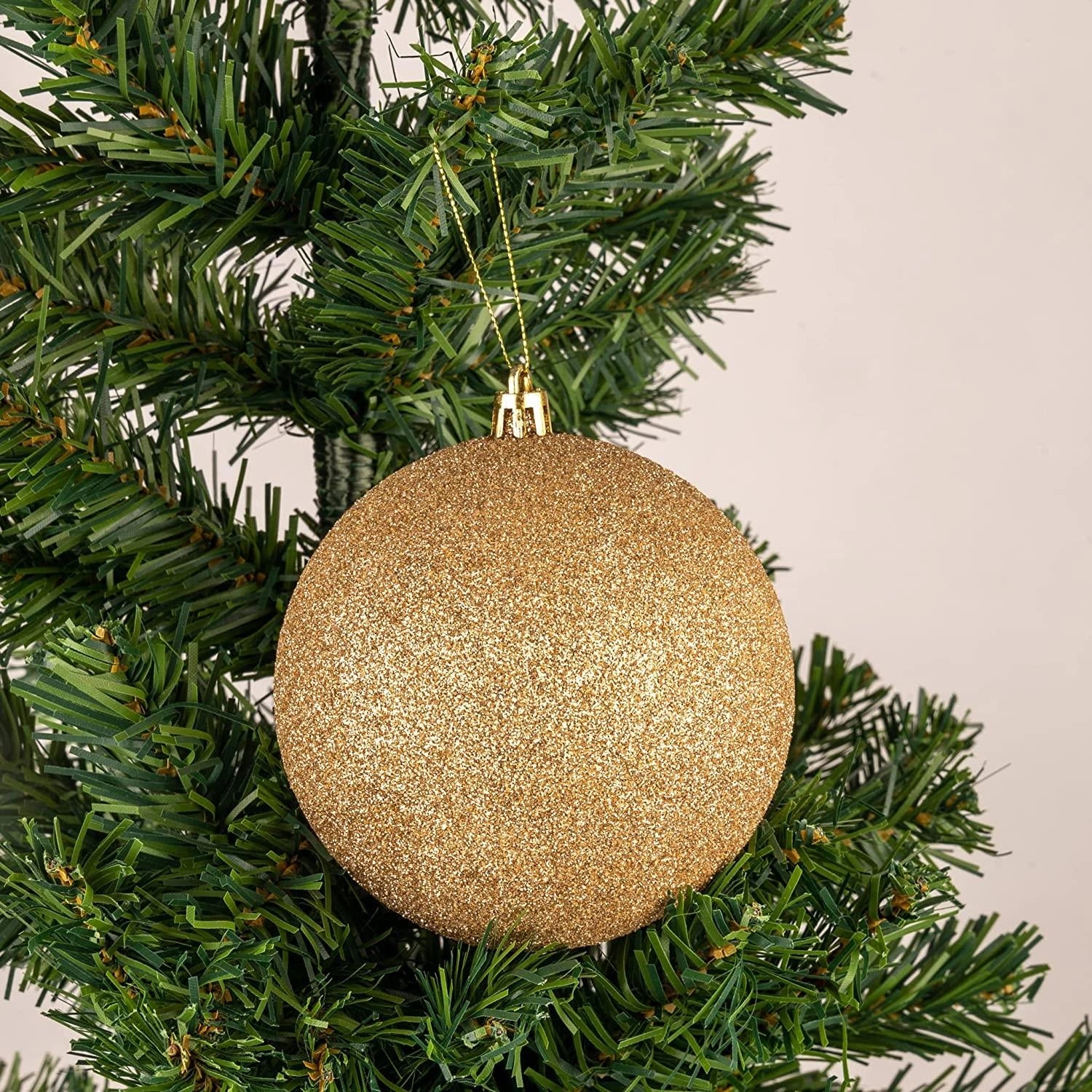 6X Christmas Baubles Tree Ornament Champagne Gold Balls Hanging Decoration 10cm