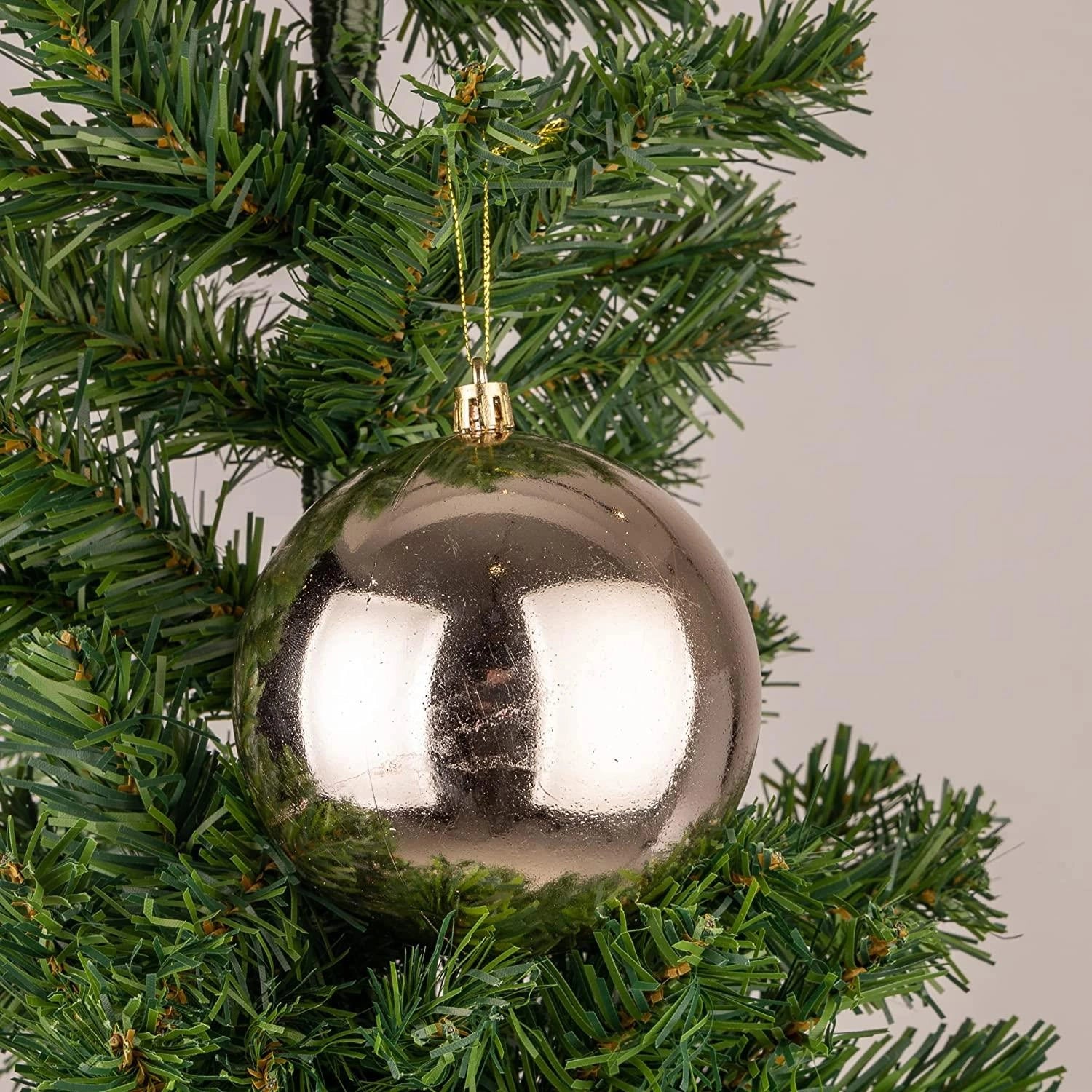 6X Christmas Baubles Tree Ornament Champagne Gold Balls Hanging Decoration 10cm