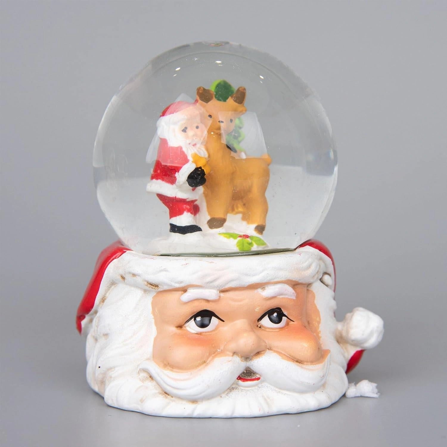 7cm Christmas Santa Snow Globe Snowman Reindeer Tabletop Window Xmas Home Decor